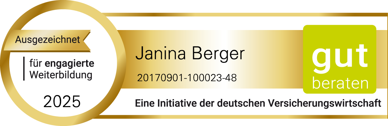 Auszeichnungssiegel für engagierte Weiterbildung Janina Berger