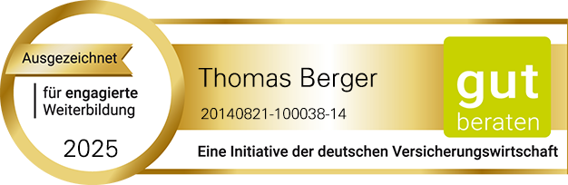 Auszeichnungssiegel für engagierte Weiterbildung Thomas Berger
