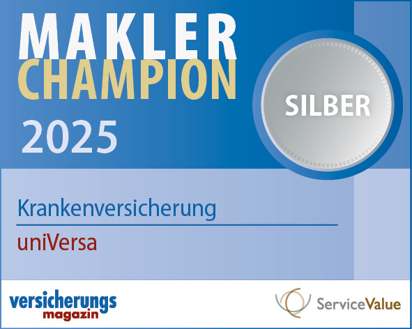 Siegel ‚Deutschlands Beste Private Krankenversicherung uniVersa‘ von Focus Money 2024