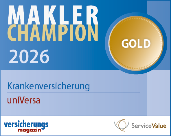 Siegel ‚Deutschlands Beste Private Krankenversicherung uniVersa‘ von Focus Money 2024