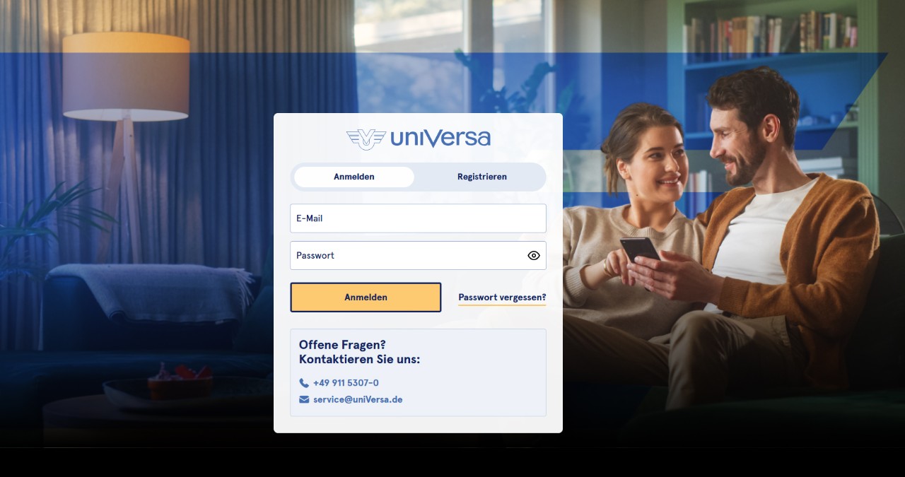 Screenshot des neuen Kundenportals aus Jahr 2025